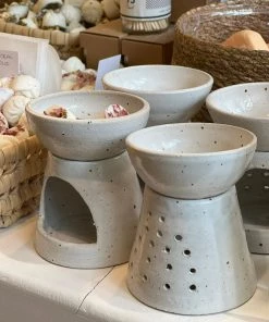 Kate Brigden Ceramics Handmade Ceramic Oil Burner With Speckled Glaze