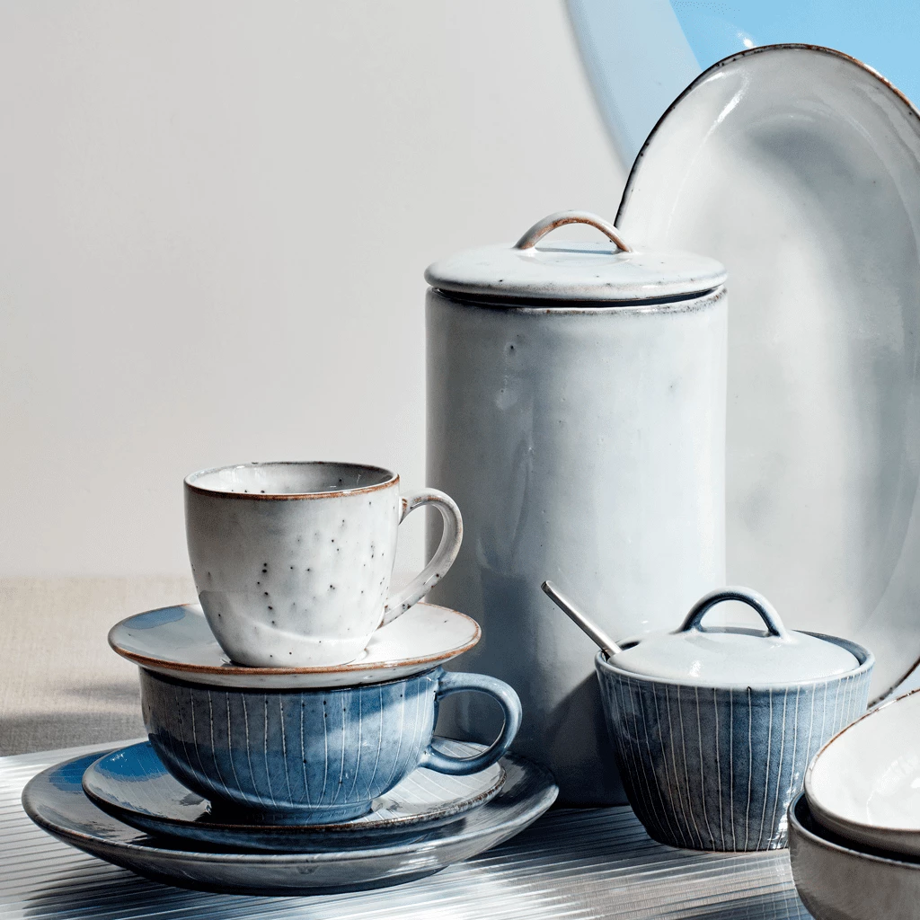 Broste Kitchen & Food Gifts Cup With Saucer ‘Nordic Sea’ 4 Broste Kitchen & Food Gifts Cup With Saucer ‘Nordic Sea’