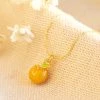 Lisa Angel Summer Collection Orange Pendant Gold Necklace