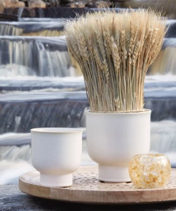 Wikholmform Aimee Matte White Stoneware Plant Pot (3 Sizes) Summer Collection