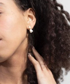 Lisa Angel Women's Jewellery Gold Organic Pearl Drop Earrings