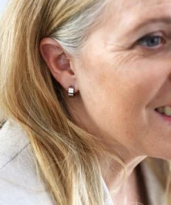 Lisa Angel Wide Huggie Earrings (Gold & Steel)