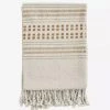 Madam Stoltz Homeware Striped Woven Throw With Fringes