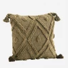 Madam Stoltz Homeware Olive Tufted Cushion