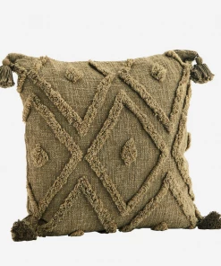 Madam Stoltz Homeware Olive Tufted Cushion