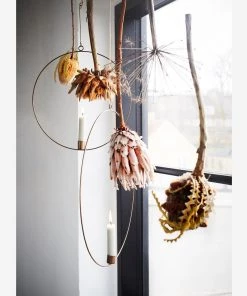 Madam Stoltz Wire Ring Hanging Candle Holder Homeware