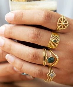 Muja Juma Gold Plated Moonstone Ring 4034 9 Muja Juma Gold Plated Moonstone Ring 4034