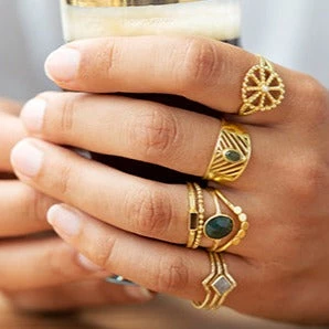 Muja Juma Gold Plated Moonstone Ring 4034 6 Muja Juma Gold Plated Moonstone Ring 4034