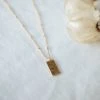 Lisa Angel Hammered Mini Tag Pendant Necklace (Gold Or Silver)