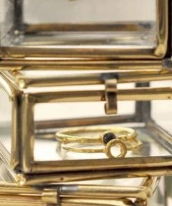 Muja Juma Three Labradorite & Gold Ball Points Gold Plated Ring 4131