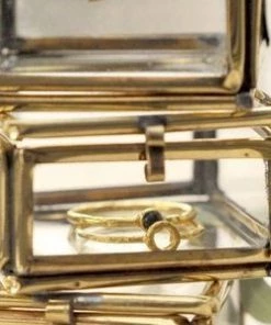 Muja Juma Triangle Moonstone (set Of 2) Gold Plated Rings 4117