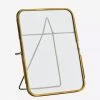 Madam Stoltz Homeware Standing Photo Frame In Antique Brass, 13x18cm