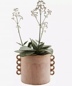 Madam Stoltz Summer Collection Stoneware Rose Plant Pot With Ruffles - 2 Sizes Available