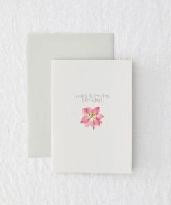 Made By Shannon Pressed Flower Greetings Card - Happy Blooming Birthday