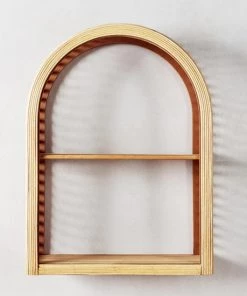 Madam Stoltz Alana Arched Rattan Wall Shelf