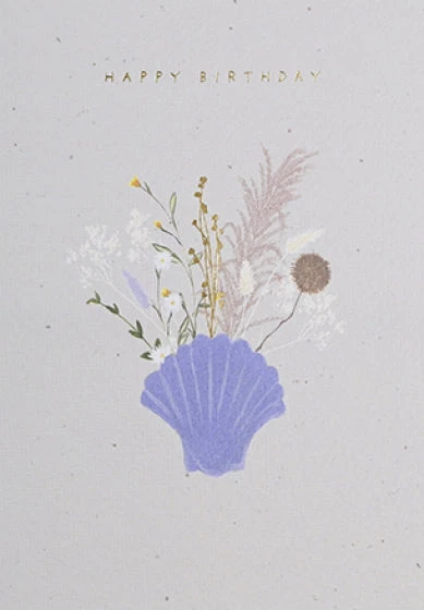 Meraki Greeting Cards 'Happy Birthday' Shell Vase Greeting Card Stationery & Prints 4 Meraki Greeting Cards 'Happy Birthday' Shell Vase Greeting Card Stationery & Prints