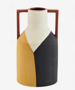 Madam Stoltz Homeware Terracotta Pattern Vase With Handles